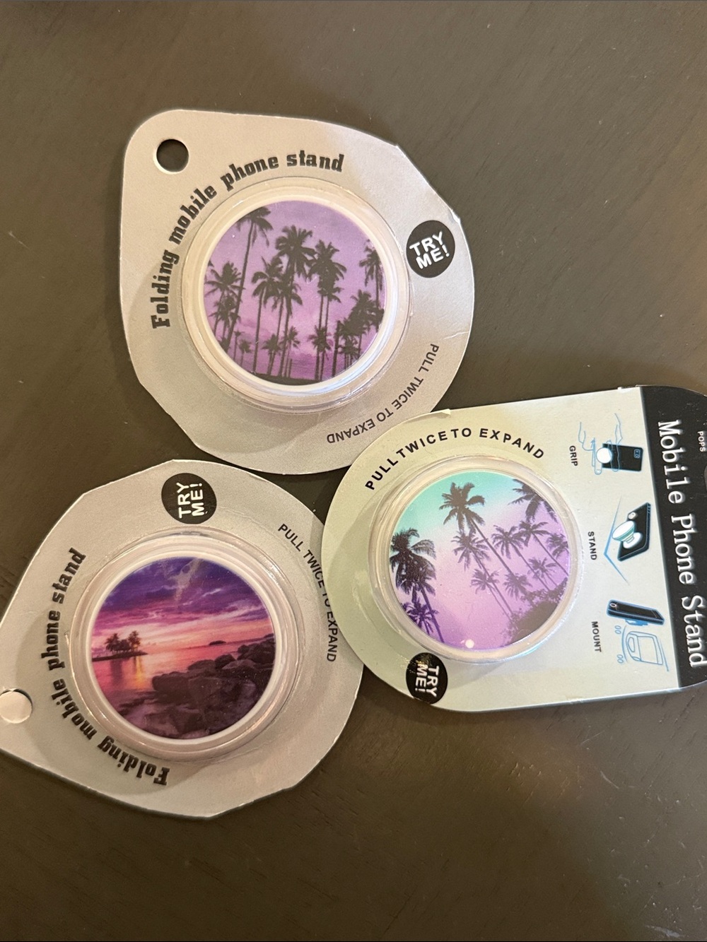 ☀️ Palm Tree Scenes Foldable Phone / Tablet Stands Bundle of 3 NWT